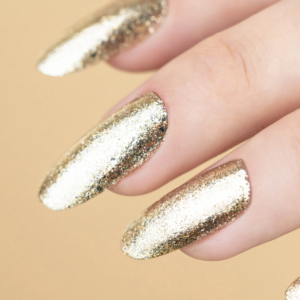 mano gel color esmalte permanente dorado glitter metalico pink mask