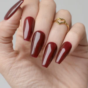 mano color base coat esmalte permanente rojo borgoña pink mask