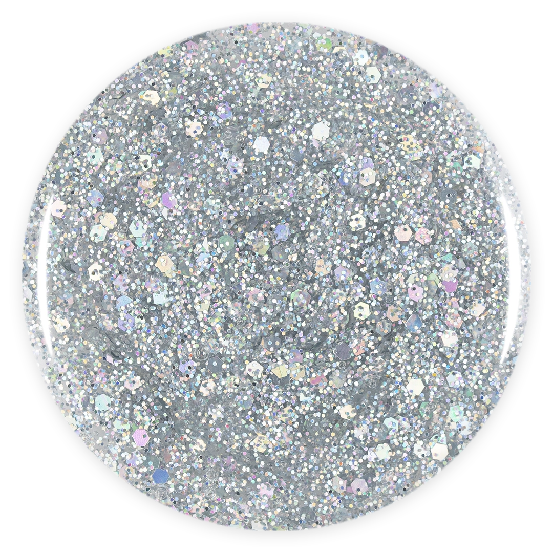 gota gel color esmalte permanente plateado glitter y flakes