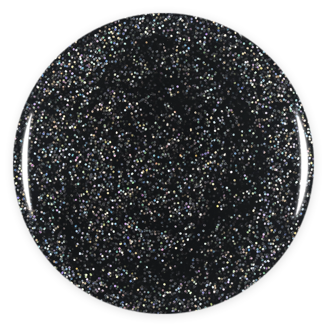 gota gel color esmalte permanente negro con glitter