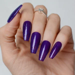 mano gel color esmalte permanente morado glitter translucido coleccion change the world pink mask